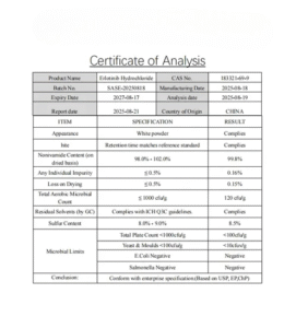 Erlotinib hydrochloride factory offers low-price customization