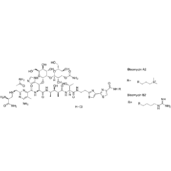 Chemical structure diagram of bleomycin hydrochloride