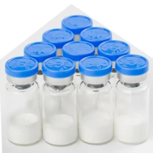 Melanotan I acetate, high-purity lyophilized powder in a vial.