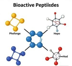 Chemical structure diagram of bioactive peptides