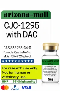 cjc-1295 with dac, packaged in a glass vial.