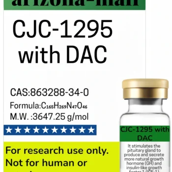 cjc-1295 with dac, packaged in a glass vial.