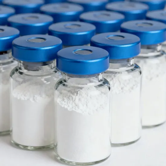 Vesugen peptide, high purity, lyophilized powder in a vial.